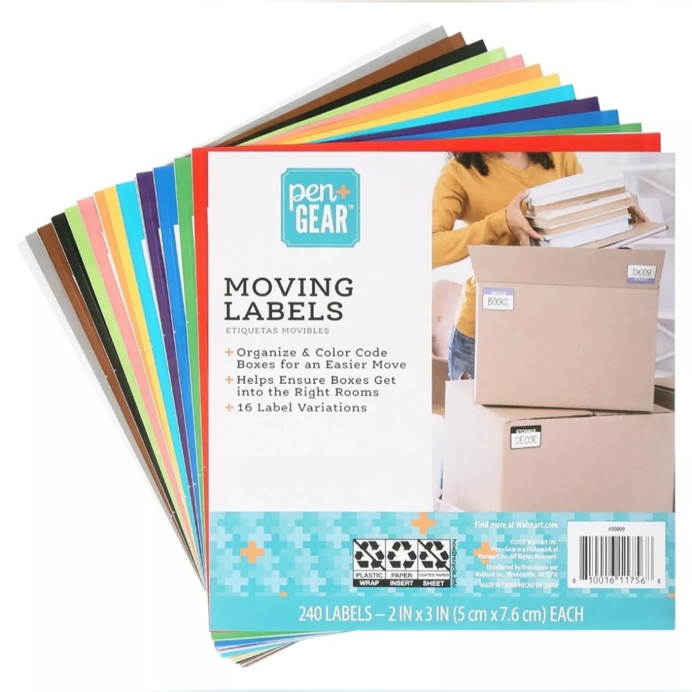 240 Pcs Moving Labels 2"X3" Moving Stickers‎ for Boxes Having 16 Variations